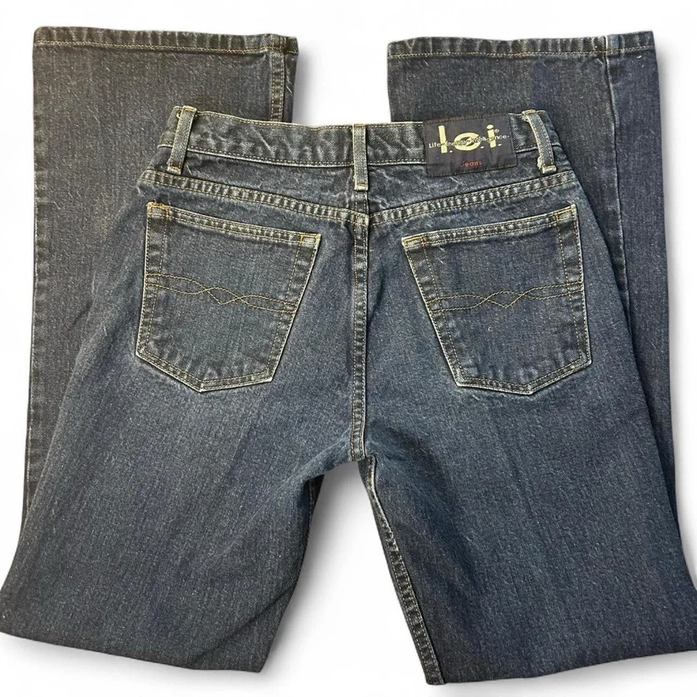 Vintage LEI Bootcut Flare Jeans – Size 9 | Dark Wash | High Rise | Y2K 90s